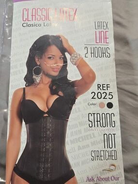 Ann Michell Black Classic Latex Waist Trainer Corset